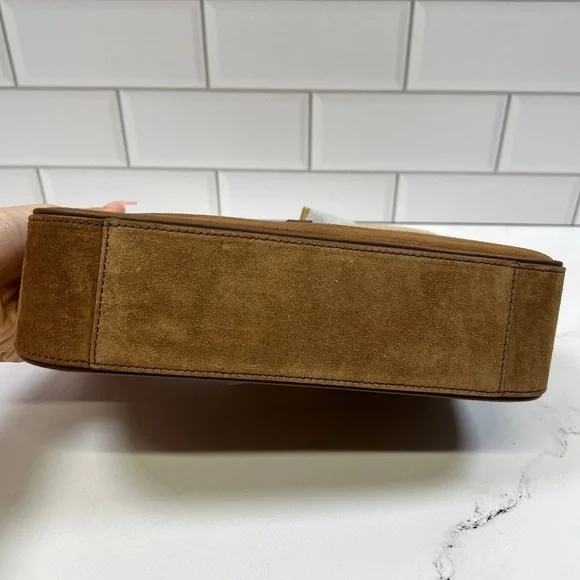 YSL Yves Saint Laurent Le 5 A 7 Sherpa Suede Hobo Shoulder Bag Handbag Purse - Picture 3 of 9